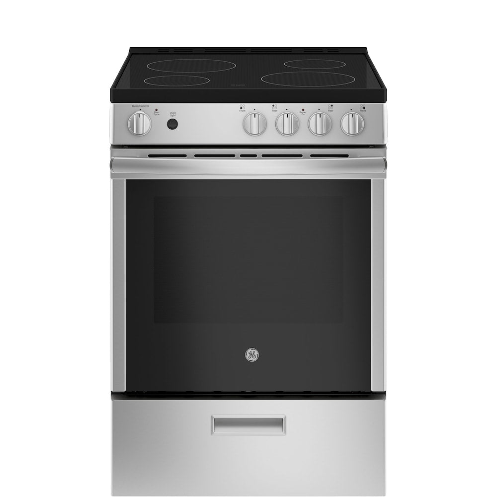 GE 24In. Slide-in Electric Range in Stainless Steel - JCAS640RMSS