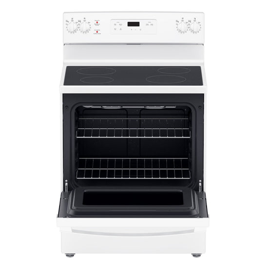 GE 30 Inch Freestanding Electric Range with 5.0 Cu. Ft. Capacity, White - JCBS630DKWW