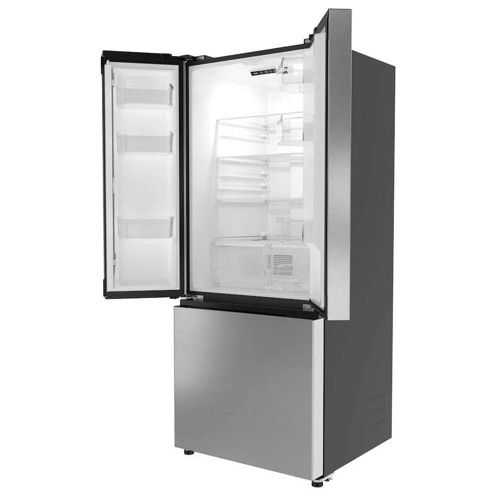 Galanz 29 Inch 16 cu.ft. French Door Refrigerator, Recessed Handle, Stainless Steel - GLR16FS2M08