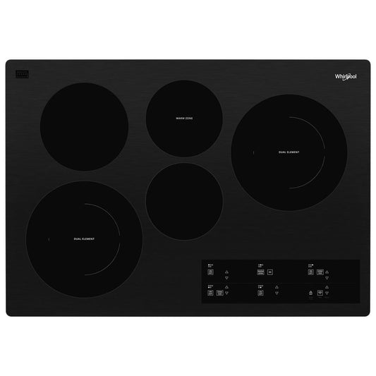 Whirlpool 30 Inch Electric Ceramic Glass Cooktop with 5 Elements, Black - WCE97US0KB