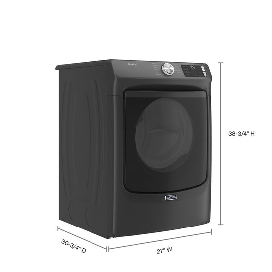 Maytag Front Load Electric Steam Dryer with Quick Dry Cycle, 7.3 cu. ft., Black - YMED6630MBK