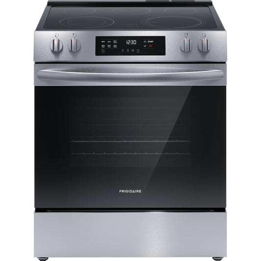 Frigidaire 30-inch 5.3 cu. ft. Front Control Slide-In Electric Range in Stainless Steel - FCFE306CAS