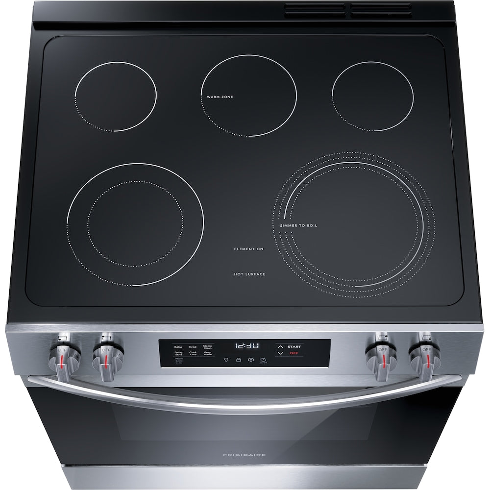 Frigidaire 30-inch 5.3 cu. ft. Front Control Slide-In Electric Range in Stainless Steel - FCFE306CAS