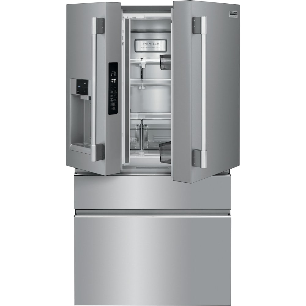 Frigidaire Professional 36 Inch Counter-Depth 4-Door French Door Refrigerator, 21.4 Cu. Ft., Stainless Steel - PRMC2285AF