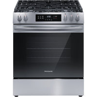 Frigidaire 30 in. 5 Burner Front Control Gas Range with Steam Clean, Stainless Steel - FCFG3062AS