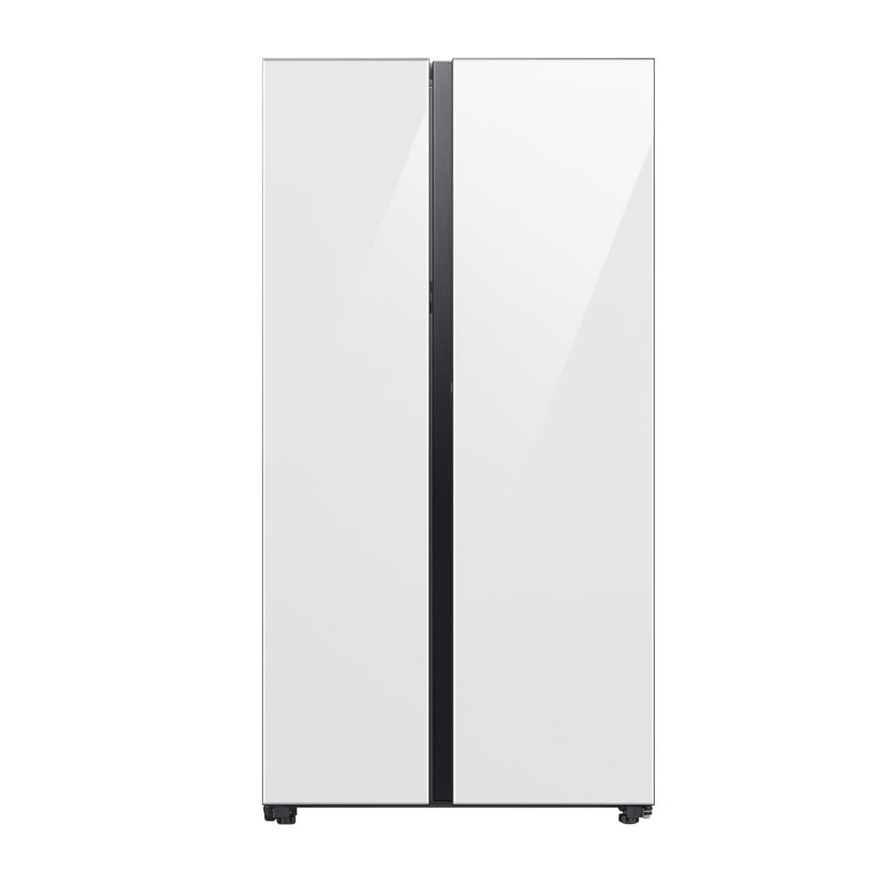 SAMSUNG BESPOKE 36-INCH 22.6 CU. FT. SIDE BY SIDE REFRIGERATOR WITH INTERNAL BEVERAGE CENTER IN WHITE GLASS - RS23CB760012