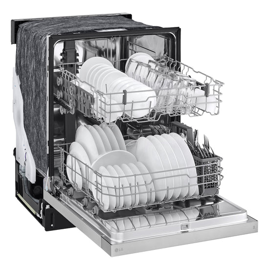 LG 24 Inch Front Control Dishwasher with Stainless Steel Tub, Platinum Silver - LDFC2423V