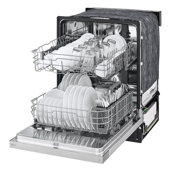 LG 24 Inch Front Control Dishwasher with Stainless Steel Tub, Platinum Silver - LDFC2423V