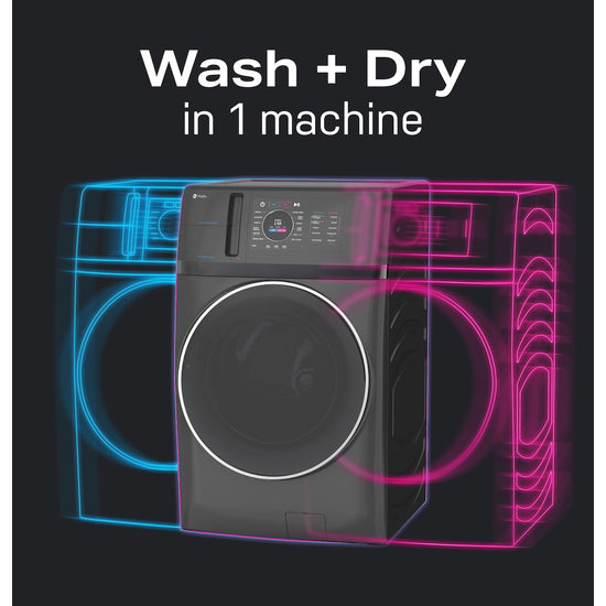 GE Profile 28 Inch Ventless Washer Dryer Combo, Carbon Graphite - PFQ97HSPVDS