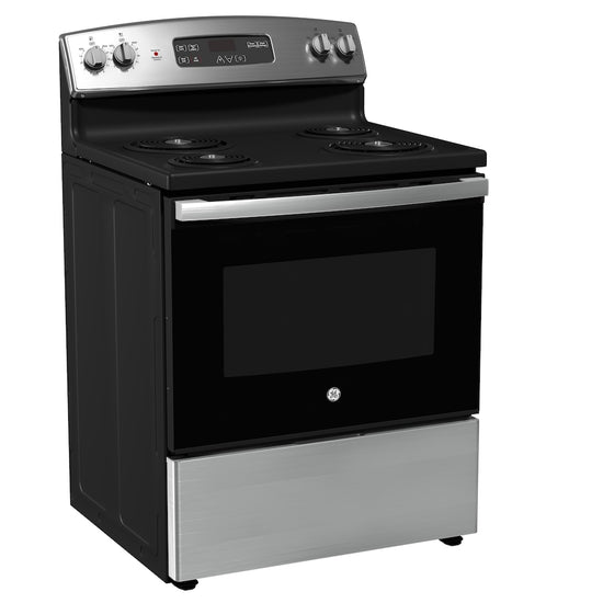GE 30 Inch Freestanding Electric Range with 5.0 cu. ft. Capacity - JCBS350SVSS