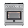 Forno Lazio 30 Inch Gas Range with 4.32 cu. ft. Oven, Stainless Steel - FFSGS6276-30