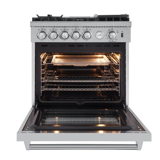 Forno Lazio 30 Inch Gas Range with 4.32 cu. ft. Oven, Stainless Steel - FFSGS6276-30