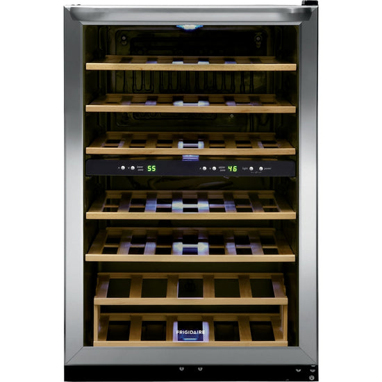 Frigidaire 21.5 Inch 45-Bottle Dual Zone Freestanding Wine Cooler - FRWW4543AS