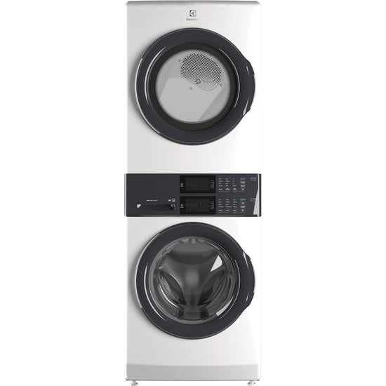 Electrolux Laundry Tower Single Unit Front Load 5.1 Cu. Ft. Washer and 8 Cu. Ft. Electric Dryer - ELTE730CAW