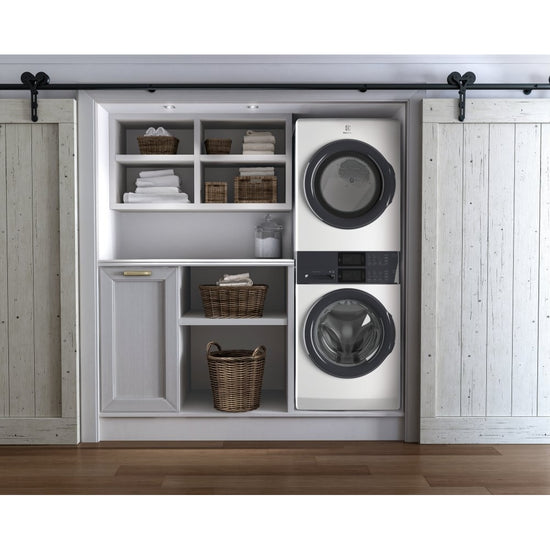 Electrolux Laundry Tower Single Unit Front Load 5.1 Cu. Ft. Washer and 8 Cu. Ft. Electric Dryer - ELTE730CAW
