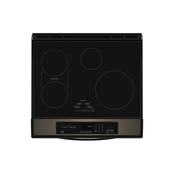 Whirlpool 30 Inch Induction Slide-In Convection Range with 6.4 cu. ft. Capacity, Black Stainless - WSIS5030RV