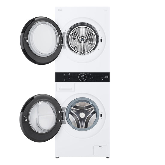LG WashTower Laundry Center 2.4 cu. ft. Washer 4.2 cu. ft. Ventless Heat Pump Electric Dryer, White - WKHC152HWA