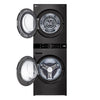 LG WashTower Laundry Center, 5.0 cu. ft Washer & 7.8 cu. ft Ventless Heat Pump Dryer, Black Steel - WKHC252HBA