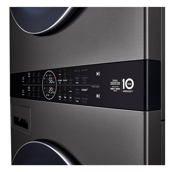 LG WashTower Laundry Center, 5.0 cu. ft Washer & 7.8 cu. ft Ventless Heat Pump Dryer, Black Steel - WKHC252HBA