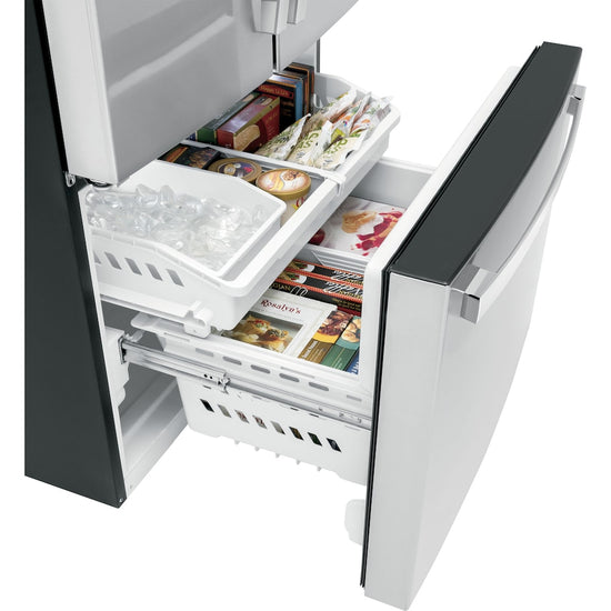 GE 36 Inch Counter-Depth French Door Refrigerator with 21.9 Cu. Ft. Capacity, Stainless Steel - GWE22JYMFS