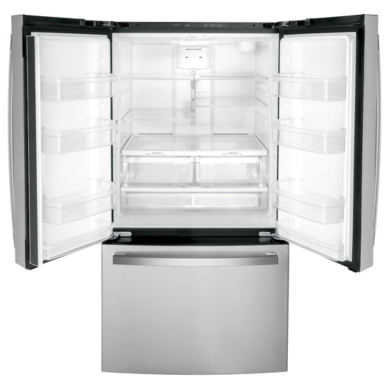 GE 36 Inch Counter-Depth French Door Refrigerator with 21.9 Cu. Ft. Capacity, Stainless Steel - GWE22JYMFS