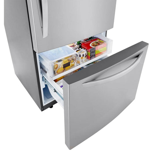 LG 33 Inch Bottom Freezer Refrigerator, 26 cu. ft., PrintProof Stainless - LRDCS2603S