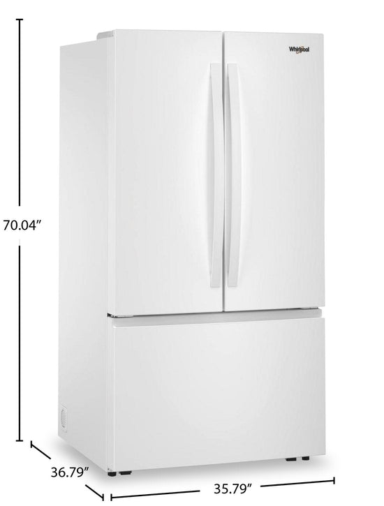 Whirlpool 36 Inch French-Door Refrigerator, White - WRFF3336SW