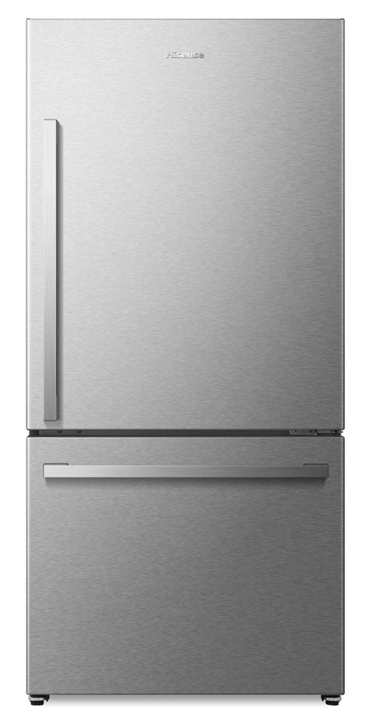 Hisense 31.3 Inch 22.3 Cu. Ft. Bottom-Freezer Refrigerator, Stainless Steel - RB22A2FSE