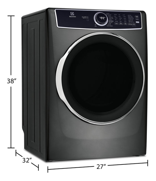 Electrolux 8 Cu. Ft. Electric Dryer with Steam, Titanium - ELFE763CAT