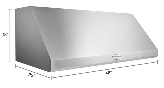 KitchenAid 48 Inch Commercial-Style Wall-Mount Canopy Range Hood - KVWC908KSS