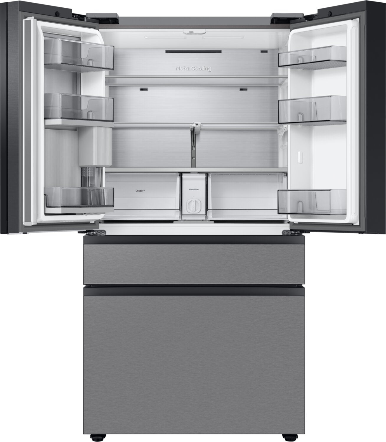 Samsung Bespoke 36 Inch 4-Door Refrigerator with Beverage Centre, Stainless Steel - RF29BB8600QLAA