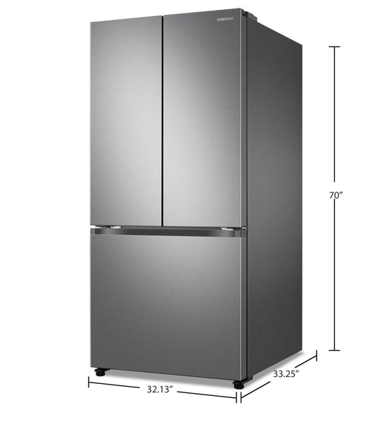 Samsung 33 Inch 24.5 Cu. Ft. French Door Refrigerator with Dual Auto Ice Maker, Stainless Steel - RF25C5151SR/AA