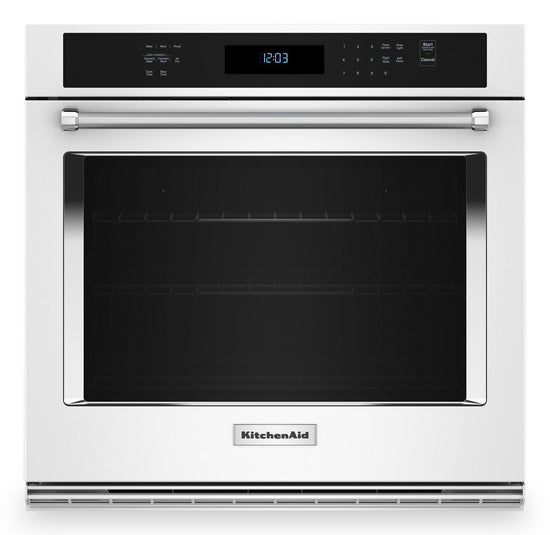 KitchenAid 30 Inch Single Wall Oven with Air Fry, White - KOES530PWH