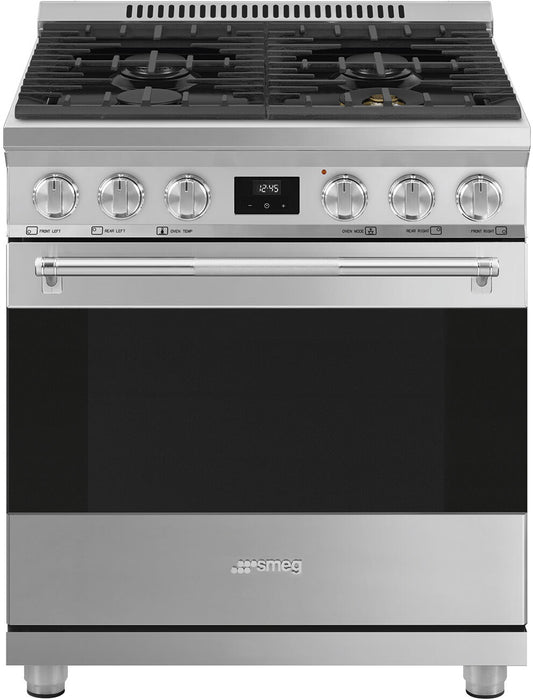 Smeg 30 Inch Freestanding Dual Fuel Range - SPR30UGMX