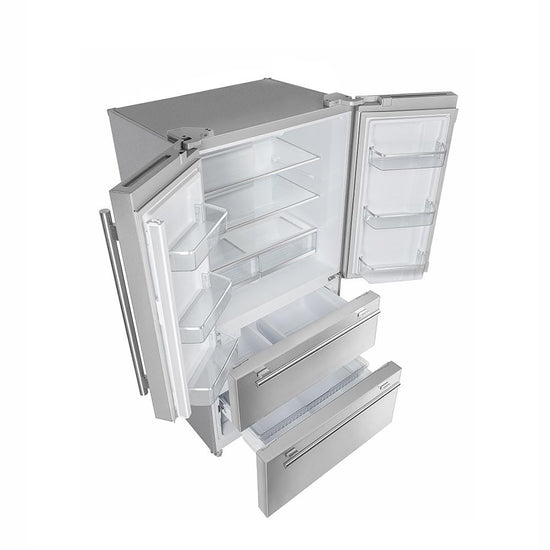 Forno 36 Inch French Door Refrigerator with 19.2 cu. ft. Capacity, Stainless Steel - FFRBI1820-36SB