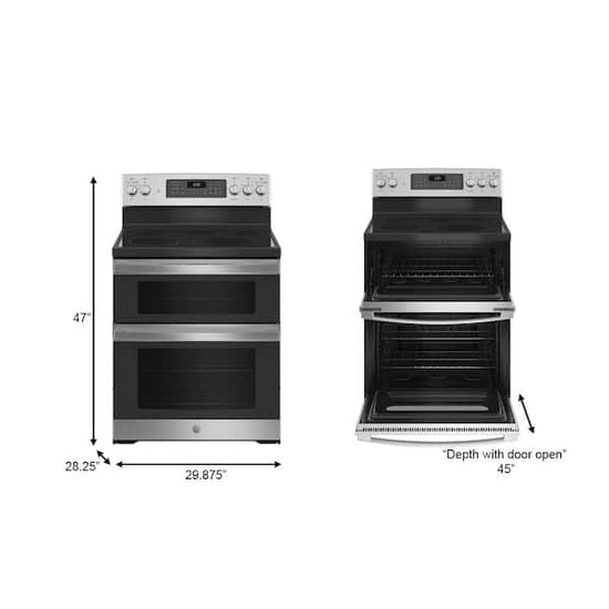 GE 30" Free-Standing Electric Double Oven Convection Range - JBS86SPSS