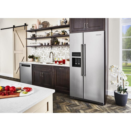 KitchenAid 36 in. Side-by-Side Refrigerator with PrintShield - KRSC703HPS