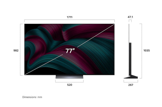 LG 77 Inch OLED evo AI C5 4K Smart TV - OLED77C5PUA