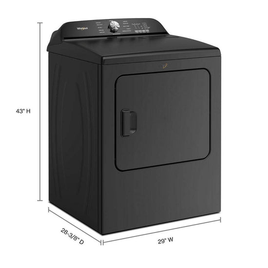 Whirlpool 7.0 cu. ft. Top Load Electric Dryer, Volcano Black - YWED6150PB