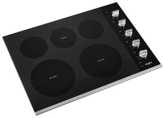 Whirlpool 30 Inch Electric Cooktop with 5 Elements, Ceramic Glass - WCE77US0HS