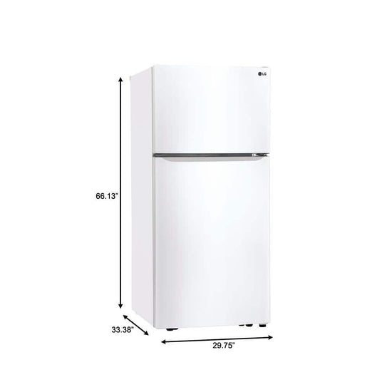 LG 30 Inch Top Freezer Refrigerator, White - LTCS20020W