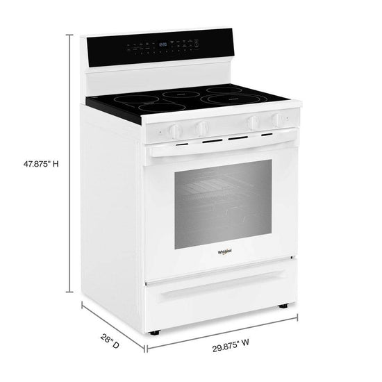 Whirlpool 30 Inch Freestanding Electric Smart Range, White - WFES7530RW